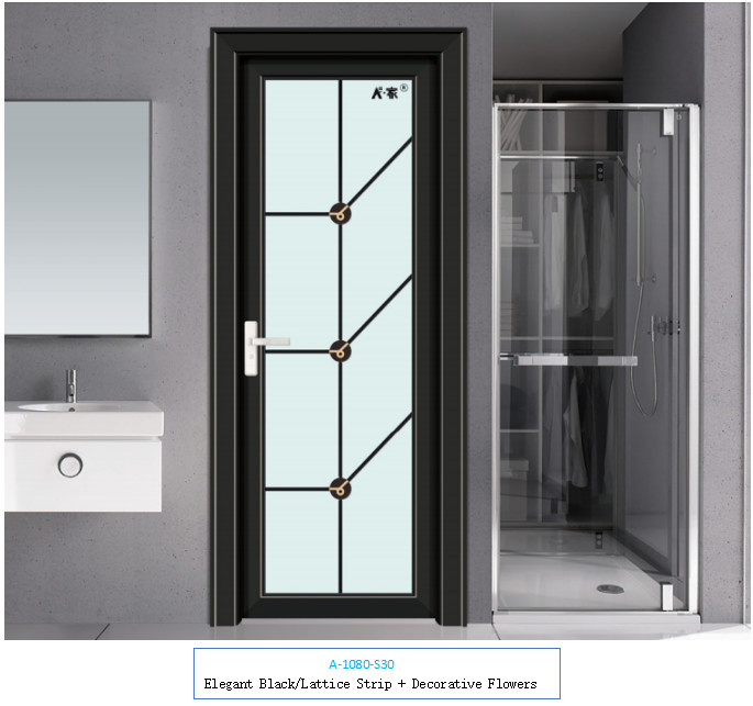 Porta oscillante in lega di alluminio per bagno, una varietà di modelli tra cui scegliere e personalizzare