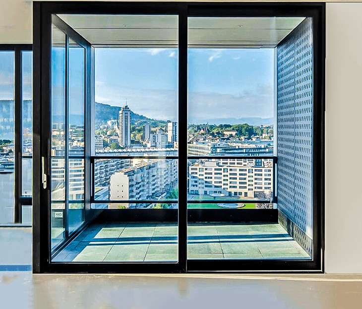 76 Porta ascensore legata all' alluminio 6063-T6 all' interno e all' esterno Per residenze private, ville, aree commerciali, uffici, grandi balconi