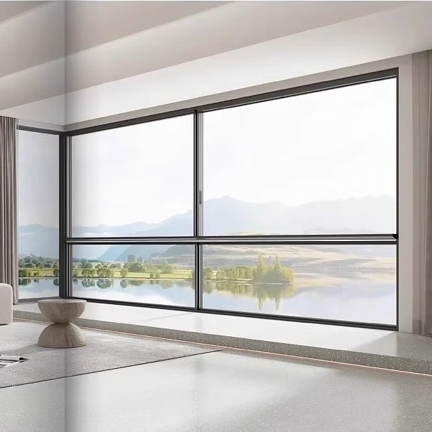Serie 130 sospeso a sei binari termico di rottura finestra scorrevole legno di alluminio 6063-T6 Villa chiuso balcone da pavimento a soffitto vetro