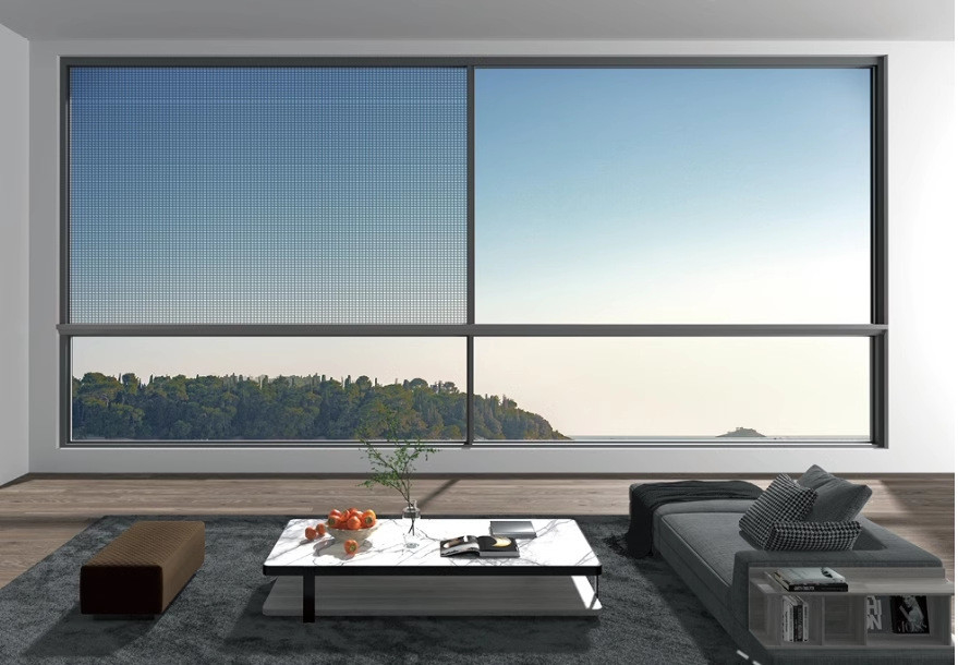 Serie 130 sospeso a sei binari termico di rottura finestra scorrevole legno di alluminio 6063-T6 Villa chiuso balcone da pavimento a soffitto vetro