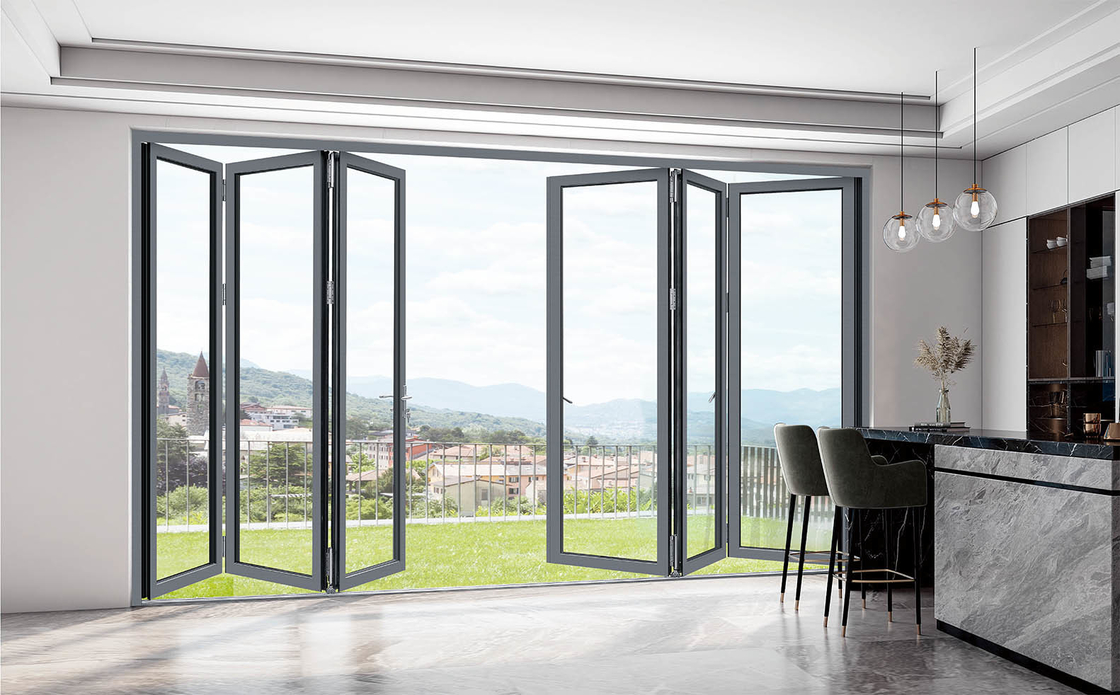 Porta pieghevole anti-strizzatura serie 65 per residenze private, ville, aree commerciali, uffici