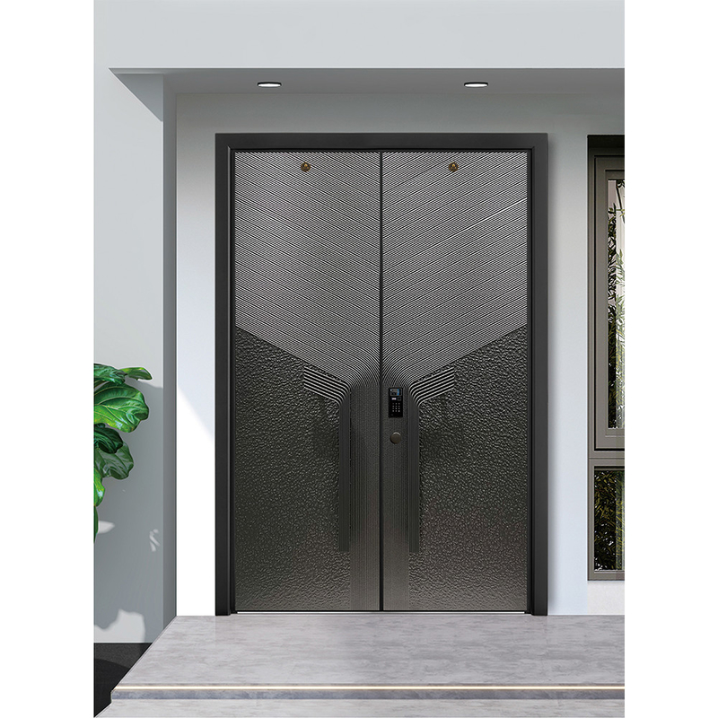 Porta d'ingresso in acciaio inossidabile moderna porta esterna smart lock porta d'ingresso per porta di casa