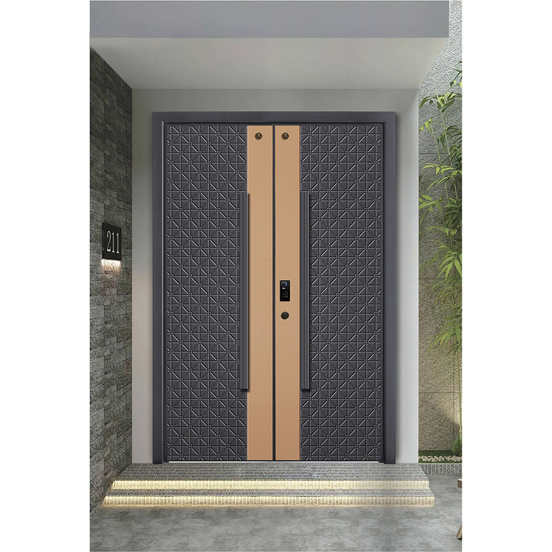 Porta d'ingresso in acciaio inossidabile moderna porta esterna smart lock porta d'ingresso per porta di casa